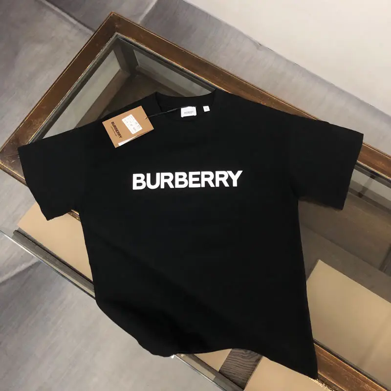 Cotton Fake Burberry Black Men T-shirt