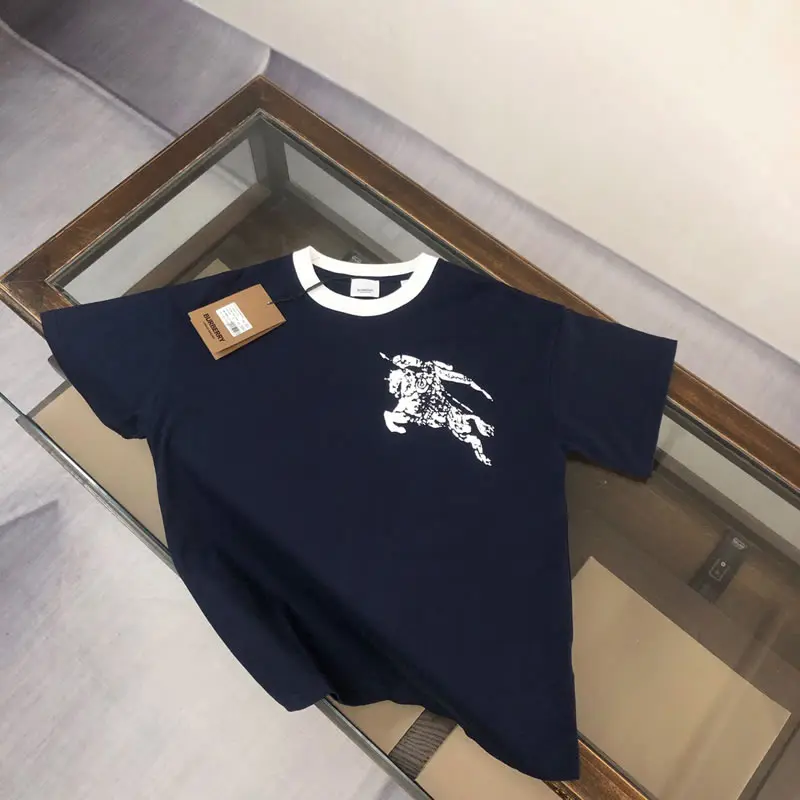 Cotton Oversize Knock Off Burberry Blue T-shirts