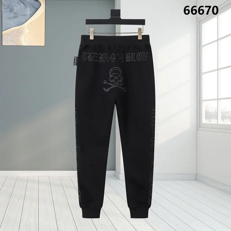 Sports and Casual Fake Philipp plein Men Black Trousers