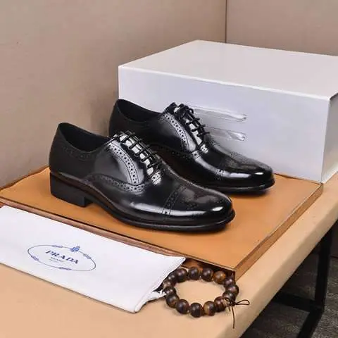 Replica High Quality Prada Leather Shoes For Men