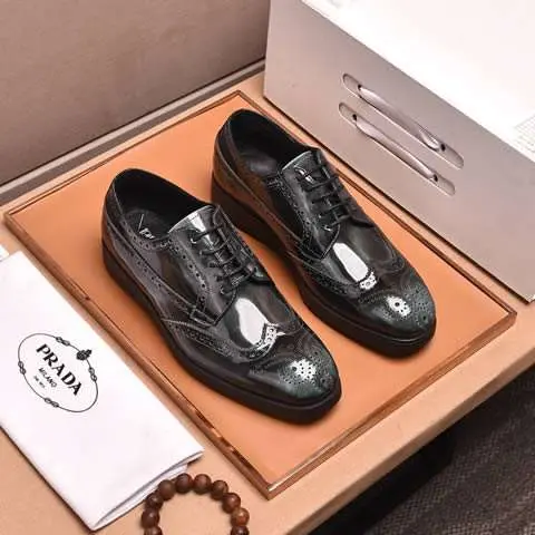 Replica High Quality Prada Leather Shoes For Men