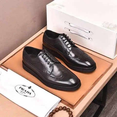 Replica High Quality Prada Leather Shoes For Men