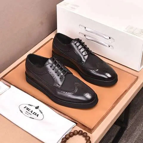 Replica High Quality Prada Leather Shoes For Men