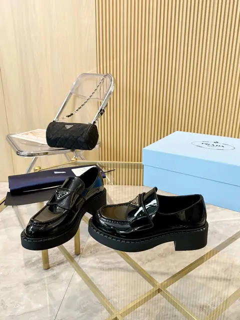 High Quality Replica Prada shoes in cowhide and patent leather for women