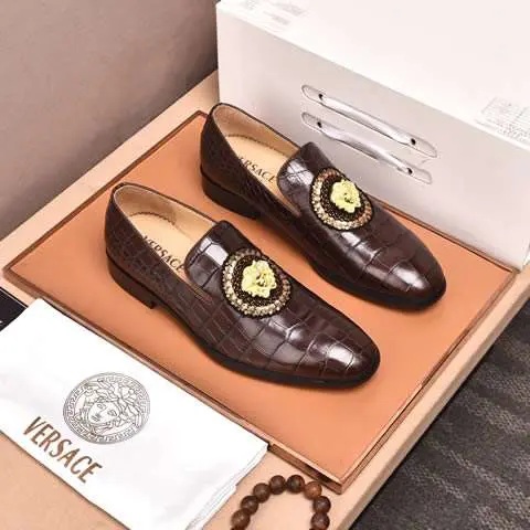 Replica High Quality Versace Leather Shoes For Men