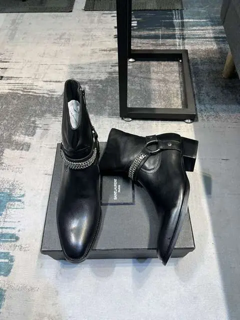 Replica High Quality YSL Leather Shoes For Men